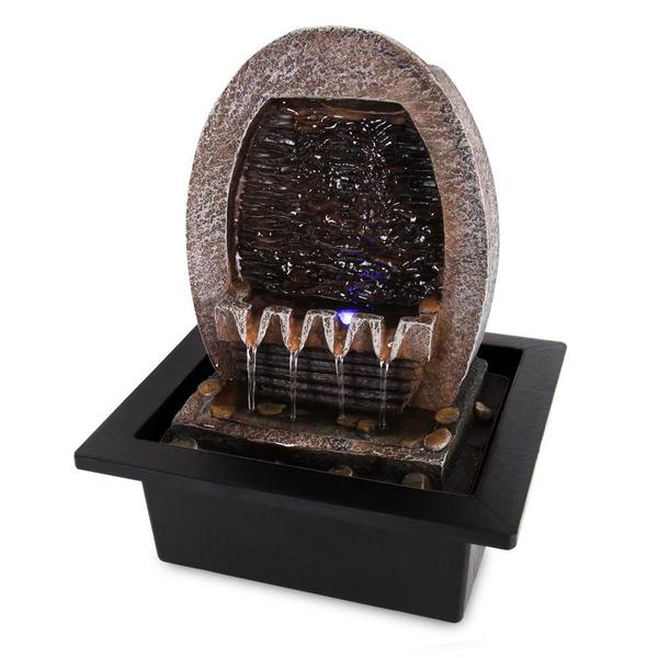 Serenelife Water Fountain - Relaxing Tabletop Water Feature Decoration SLTWF76LED